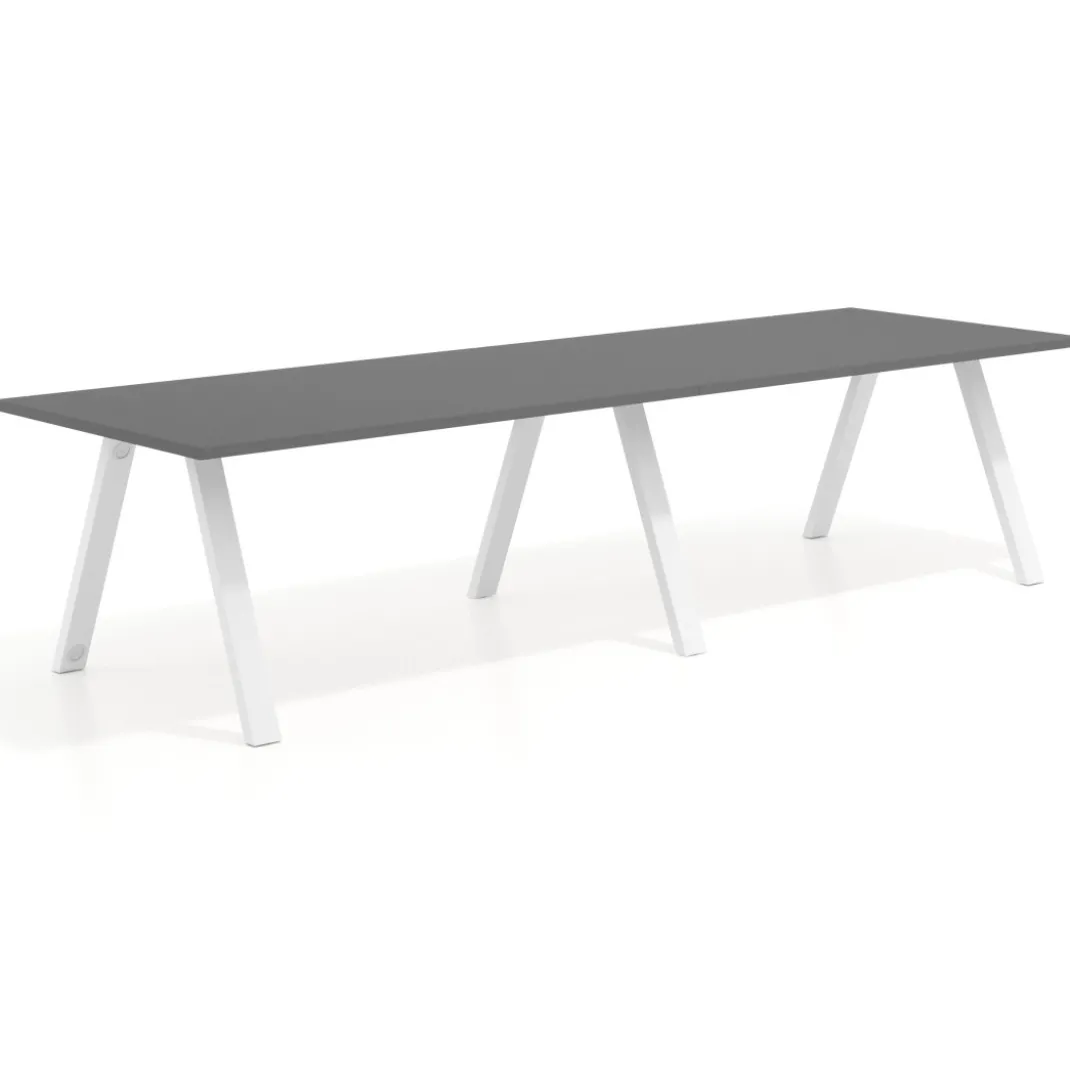 Mesa de oficina progresiva UvePro doble, fondo 100cm, estructura blanca