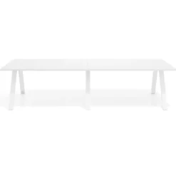 Mesa de oficina progresiva UvePro doble, fondo 100cm, estructura blanca
