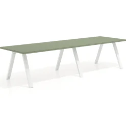 Mesa de oficina progresiva UvePro doble, fondo 100cm, estructura blanca