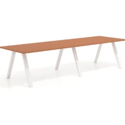 Mesa de oficina progresiva UvePro doble, fondo 100cm, estructura blanca
