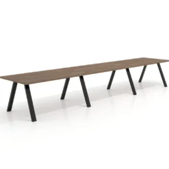 Mesa de oficina progresiva UvePro triple, fondo 100cm, estructura negra