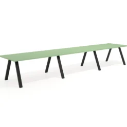 Mesa de oficina progresiva UvePro triple, fondo 100cm, estructura negra