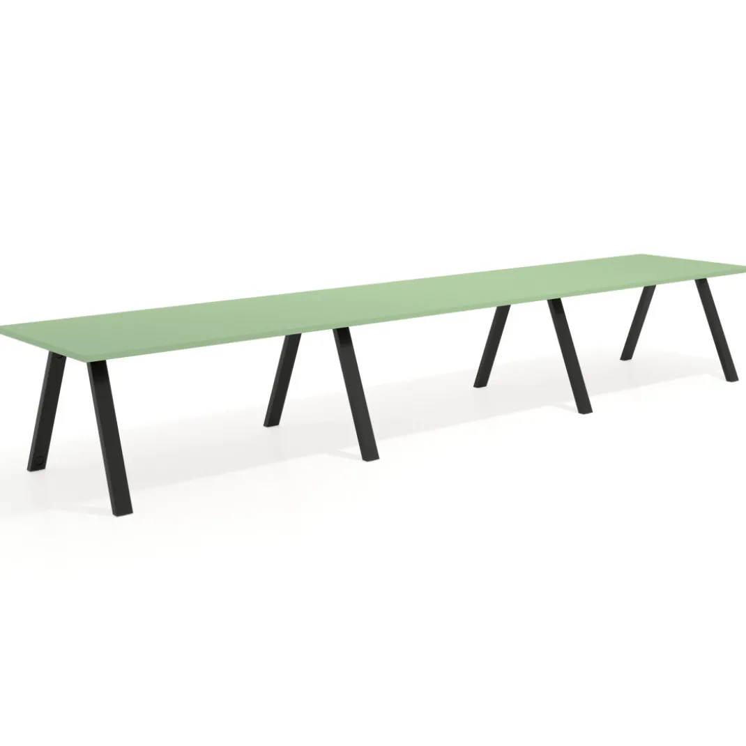 Mesa de oficina progresiva UvePro triple, fondo 100cm, estructura negra