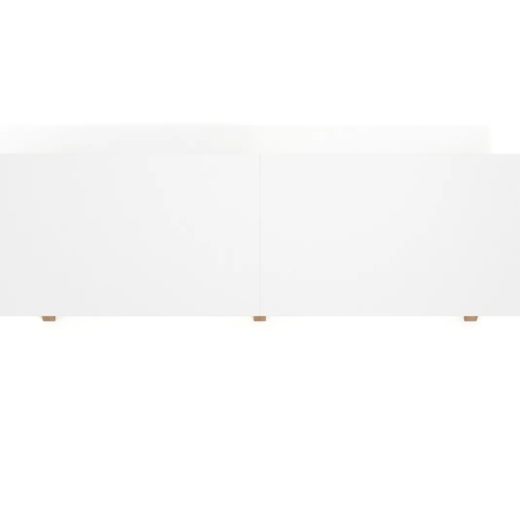 Mesa de oficina progresiva UvePro doble, fondo 100cm, estructura blanca, patas de madera