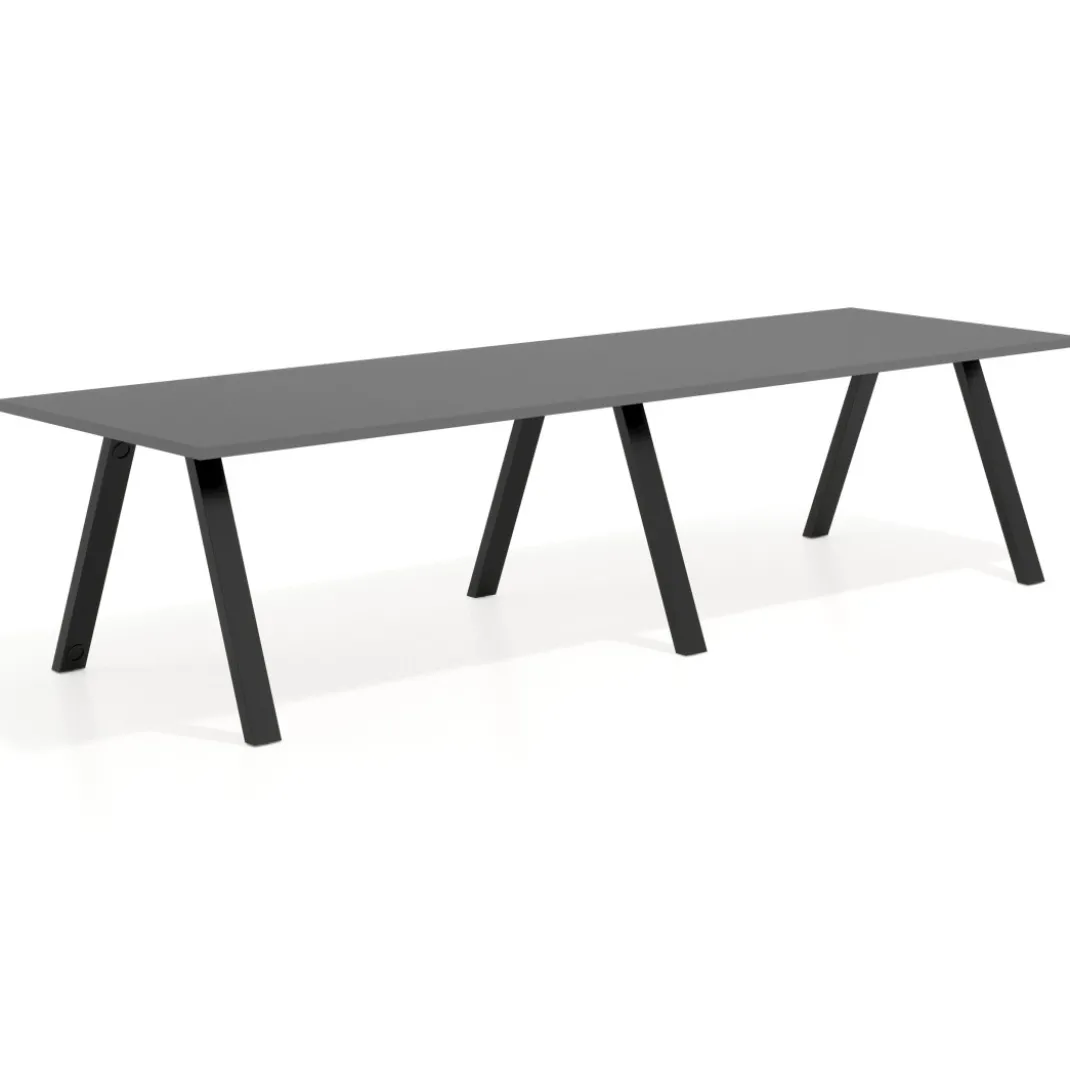 Mesa de oficina progresiva UvePro doble, fondo 100cm, estructura negra