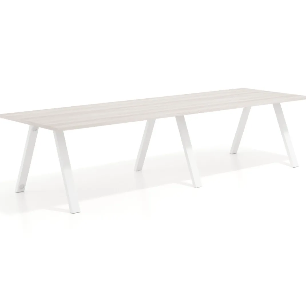 Mesa de oficina progresiva UvePro doble, fondo 100cm, estructura blanca