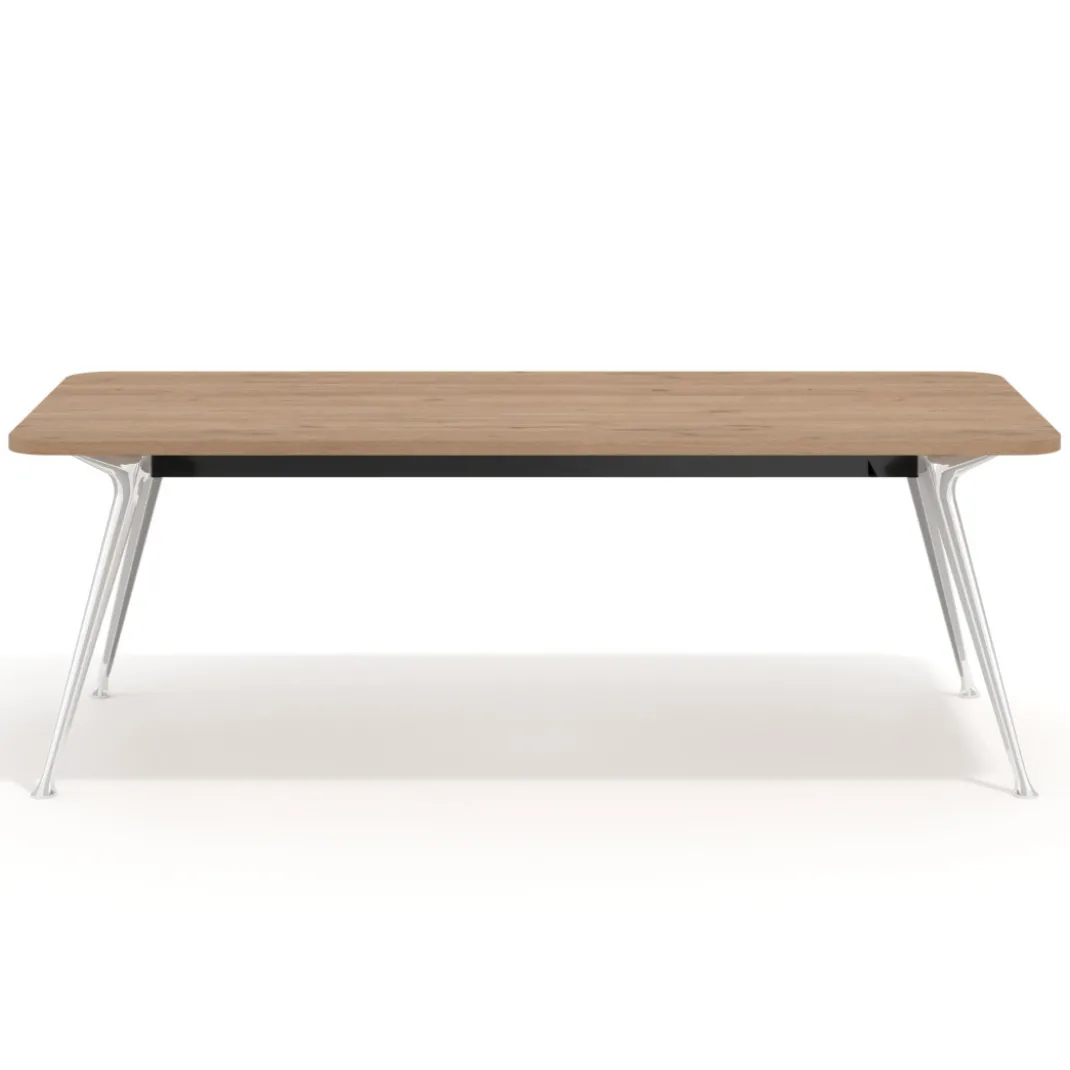 Mesa de oficina Tekno fondo 100, patas aluminio inyectado, estructura cromada