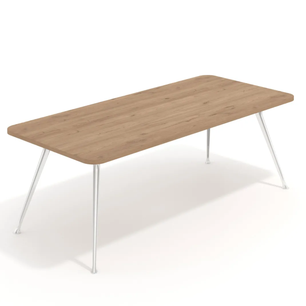 Mesa de oficina Tekno fondo 100, patas aluminio inyectado, estructura cromada