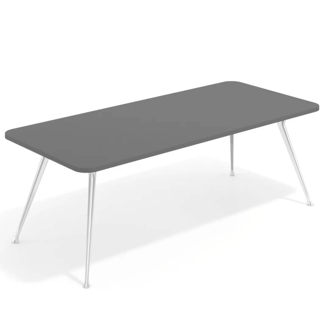 Mesa de oficina Tekno fondo 100, patas aluminio inyectado, estructura cromada