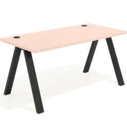 Mesa de oficina UvePro fondo 80cm, estructura negra con patas de metal