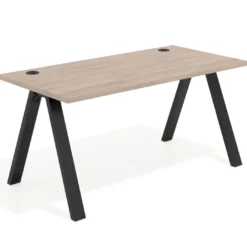 Mesa de oficina UvePro fondo 80cm, estructura negra con patas de metal