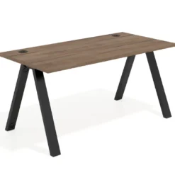 Mesa de oficina UvePro fondo 80cm, estructura negra con patas de metal