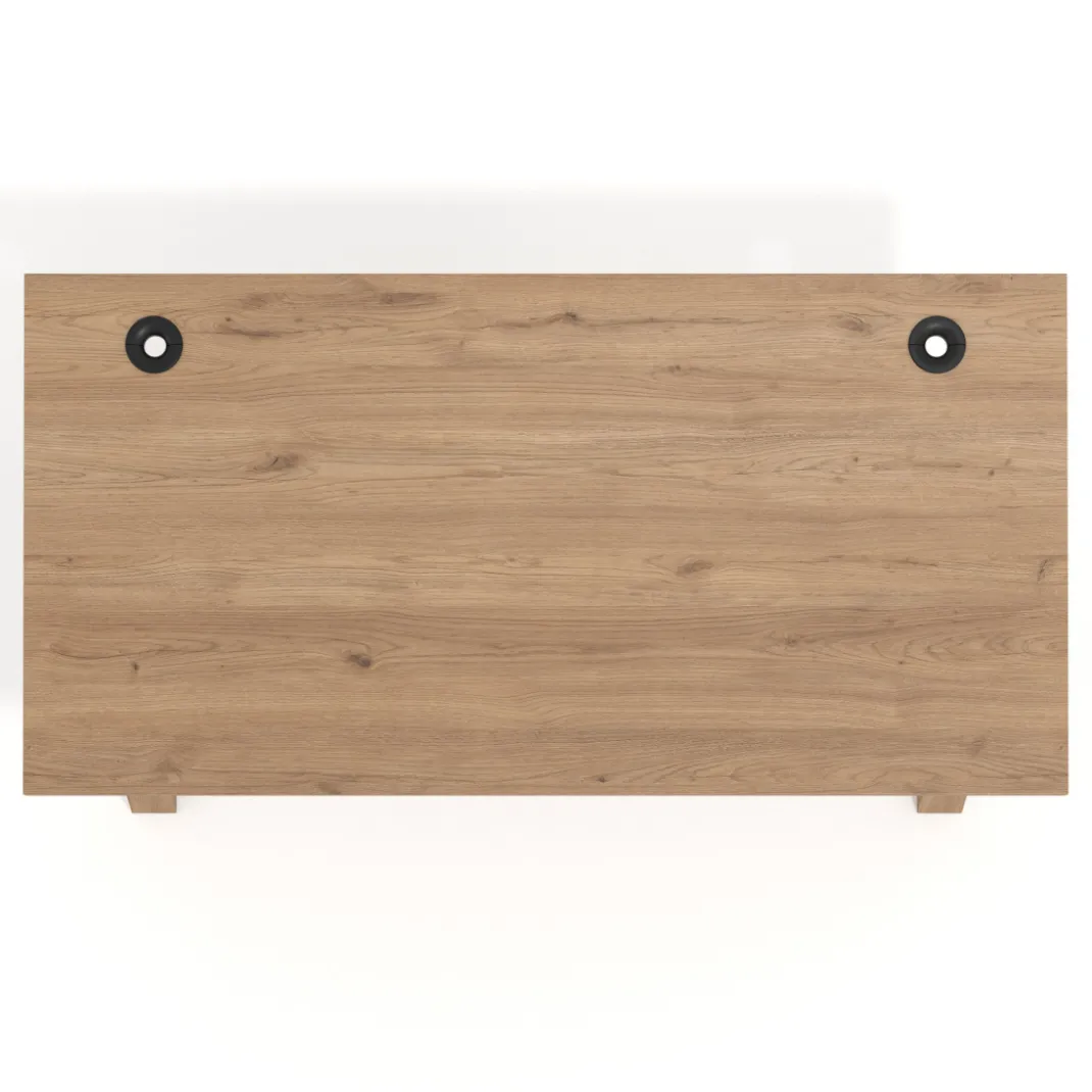 Mesa de oficina UvePro fondo 80cm, estructura negra con patas de madera