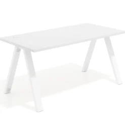 Mesa de oficina UvePro fondo 80cm, estructura blanca con patas de metal
