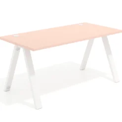 Mesa de oficina UvePro fondo 80cm, estructura blanca con patas de metal