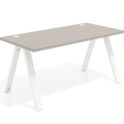 Mesa de oficina UvePro fondo 80cm, estructura blanca con patas de metal