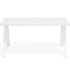 Mesa de oficina UvePro fondo 80cm, estructura blanca con patas de metal