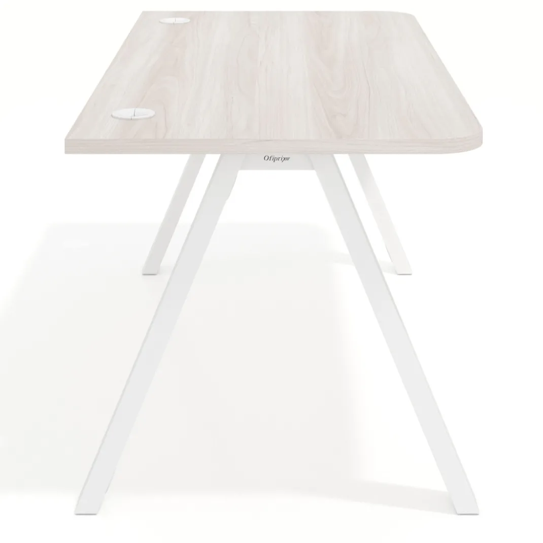 Mesa de oficina UvePro, sobre ergonómico 80cm, estructura blanca con patas metálicas