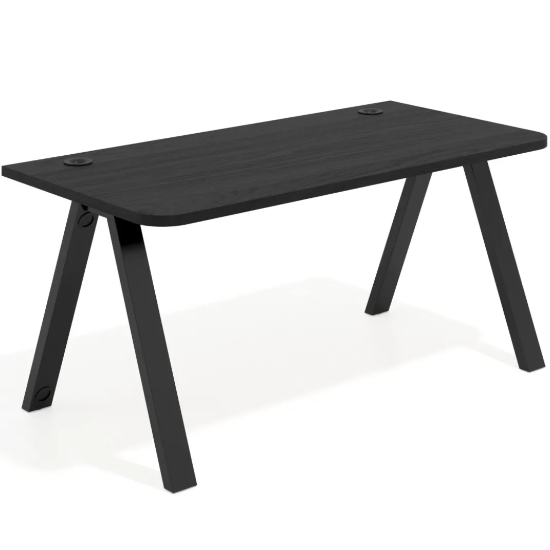 Mesa de oficina UvePro, sobre ergonómico 80cm, estructura negra con patas metálicas