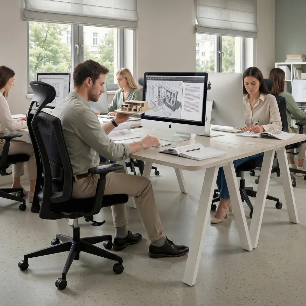 Mesa de oficina UvePro, sobre ergonómico 80cm, estructura blanca con patas metálicas