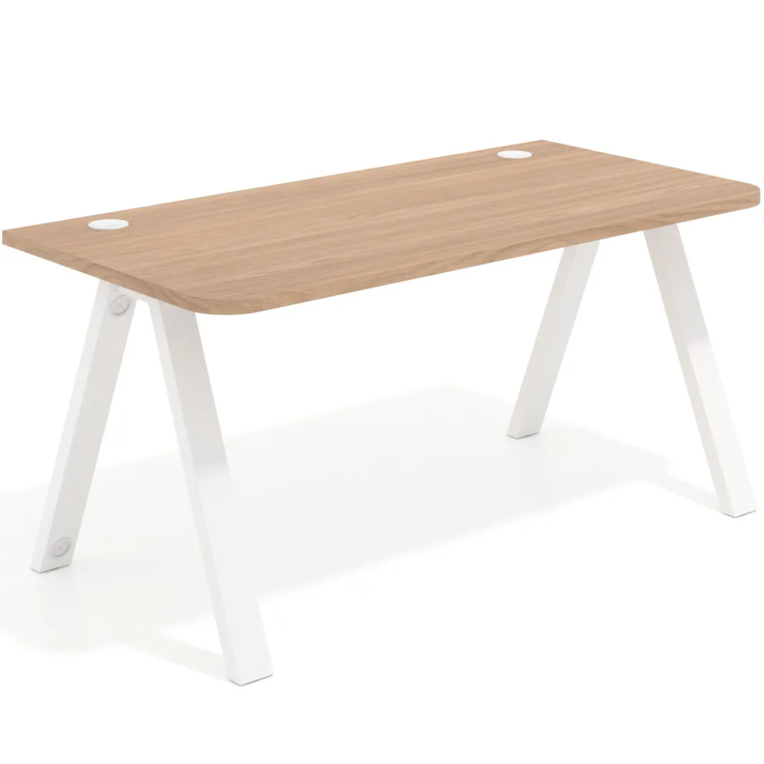Mesa de oficina UvePro, sobre ergonómico 80cm, estructura blanca con patas metálicas