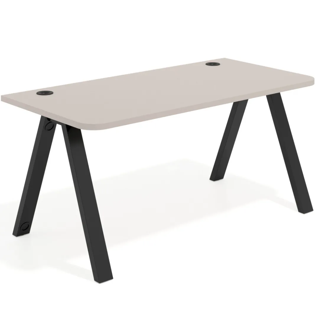 Mesa de oficina UvePro, sobre ergonómico 80cm, estructura negra con patas metálicas