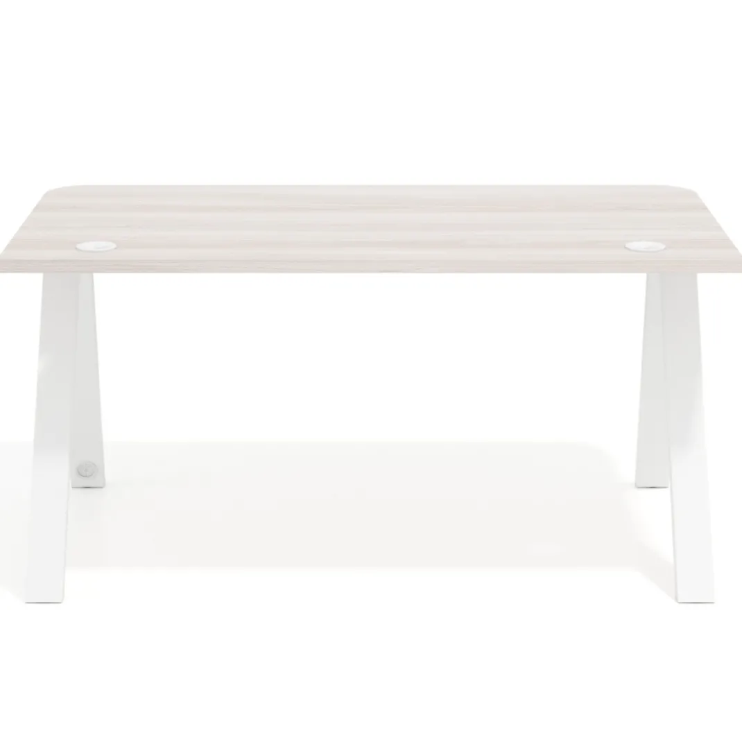 Mesa de oficina UvePro, sobre ergonómico 80cm, estructura blanca con patas metálicas