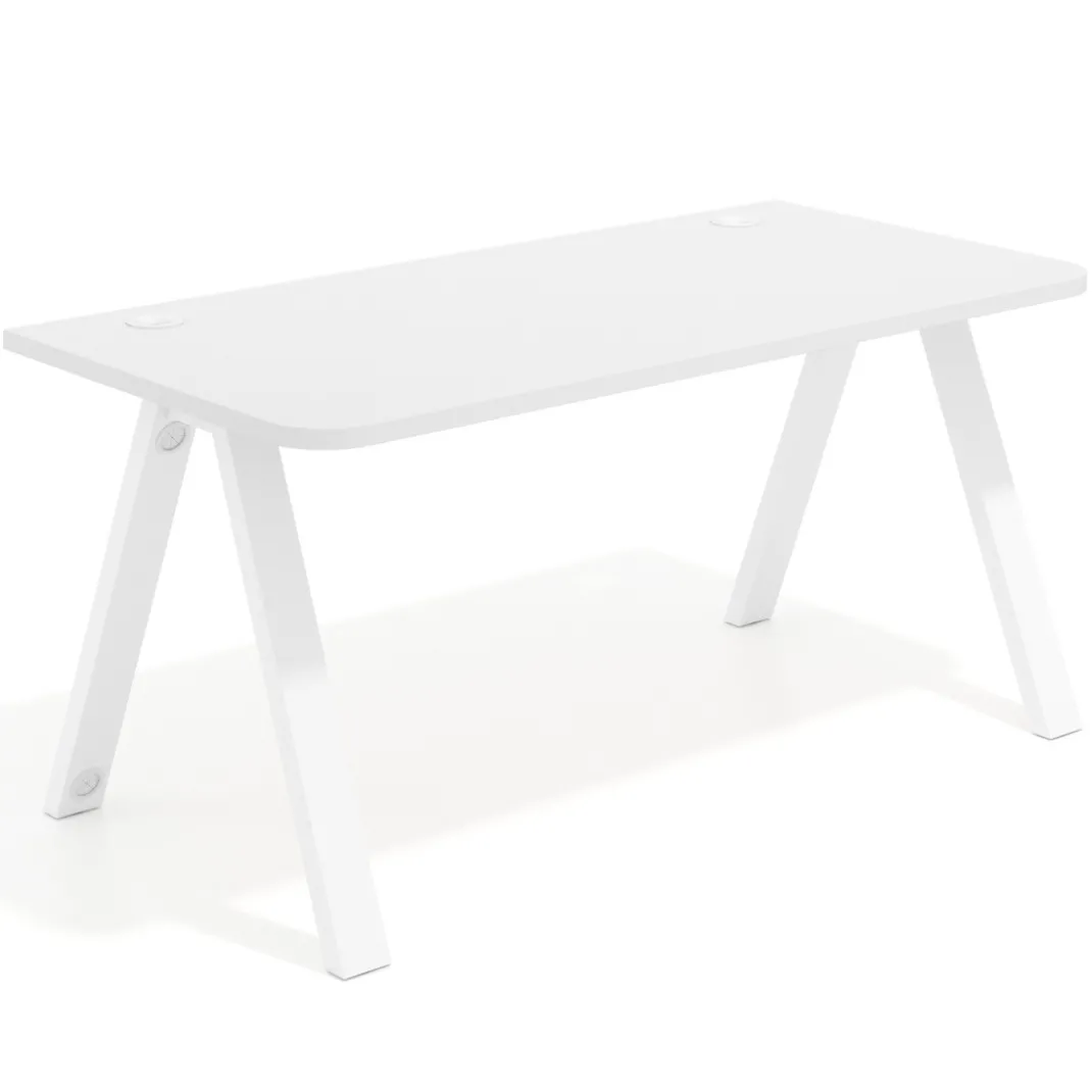 Mesa de oficina UvePro, sobre ergonómico 80cm, estructura blanca con patas metálicas