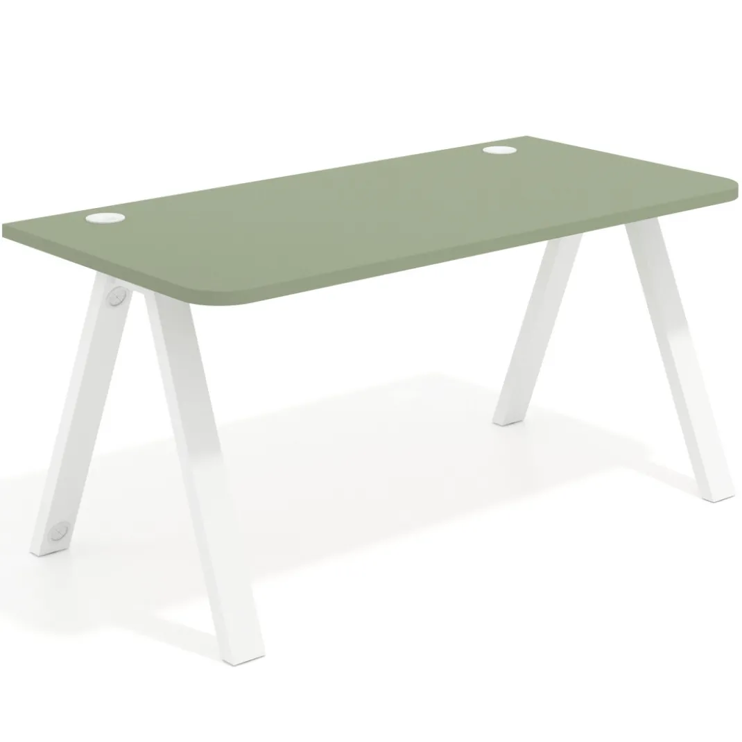 Mesa de oficina UvePro, sobre ergonómico 80cm, estructura blanca con patas metálicas