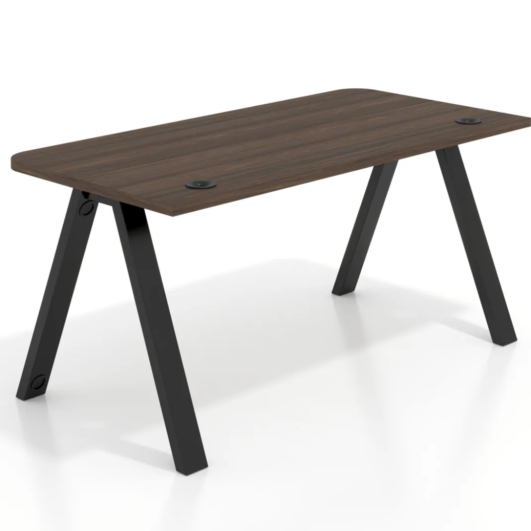 Mesa de oficina UvePro, sobre ergonómico 80cm, estructura negra con patas metálicas