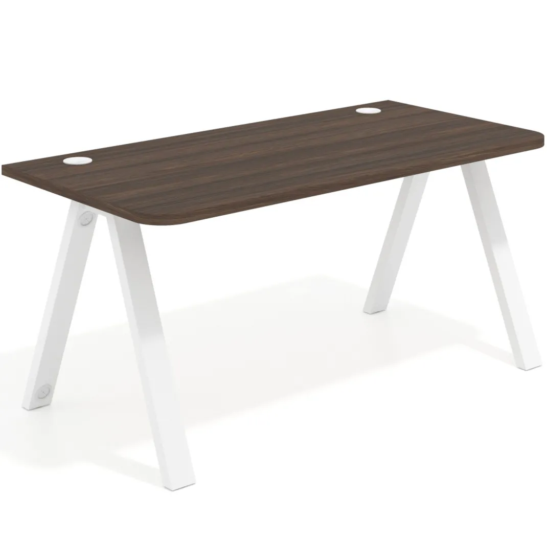 Mesa de oficina UvePro, sobre ergonómico 80cm, estructura blanca con patas metálicas