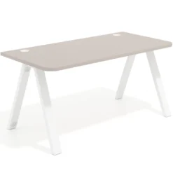 Mesa de oficina UvePro, sobre ergonómico 80cm, estructura blanca con patas metálicas