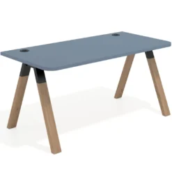 Mesa de oficina UvePro, sobre ergonómico 80cm, estructura negra con patas de madera