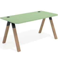 Mesa de oficina UvePro, sobre ergonómico 80cm, estructura negra con patas de madera