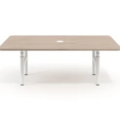 Mesa de Reuniones Elevable Erghos Core estructura blanca canto curvo