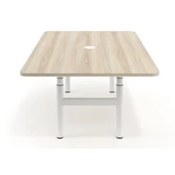 Mesa de Reuniones Elevable Erghos Core estructura blanca canto curvo
