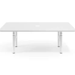 Mesa de Reuniones Elevable Erghos Core estructura blanca canto curvo