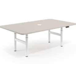 Mesa de Reuniones Elevable Erghos Core estructura blanca canto curvo