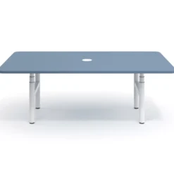 Mesa de Reuniones Elevable Erghos Core estructura blanca canto curvo