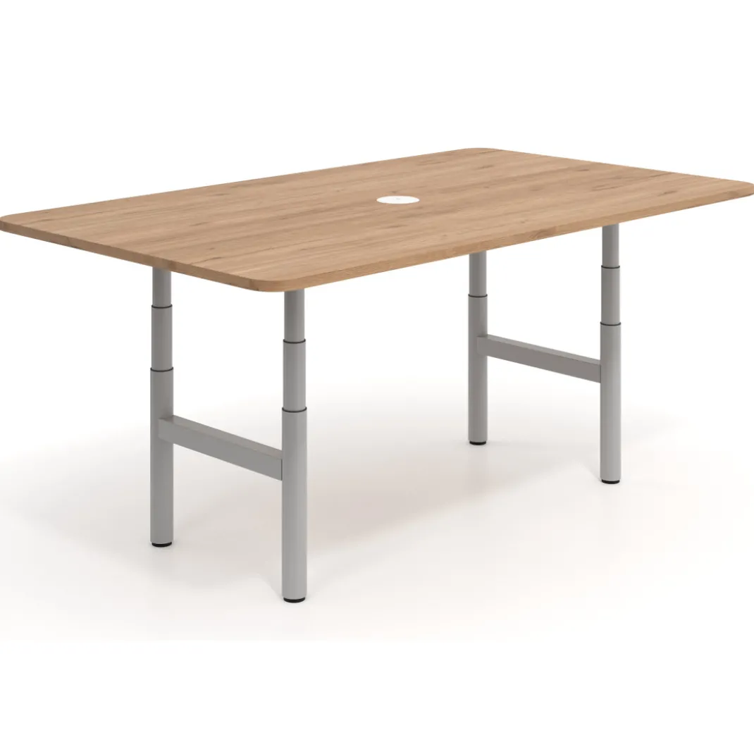 Mesa de Reuniones Elevable Erghos Core estructura aluminio canto curvo