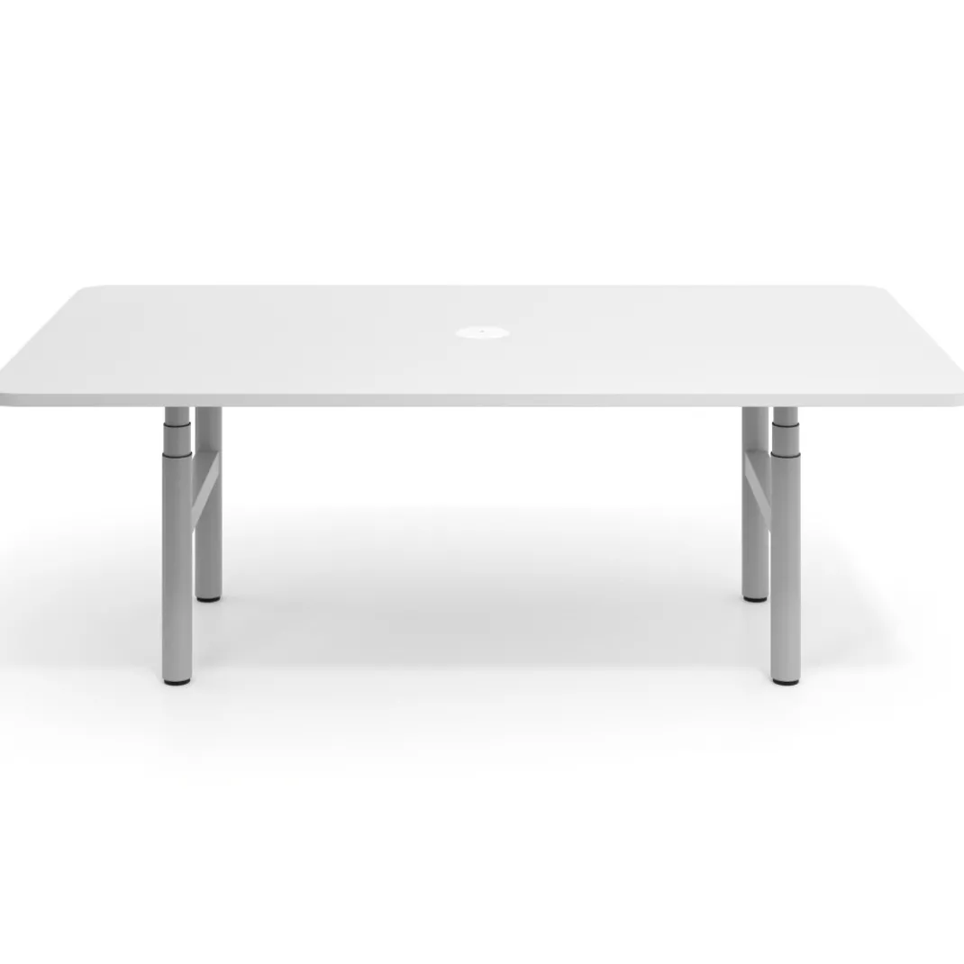 Mesa de Reuniones Elevable Erghos Core estructura aluminio canto curvo