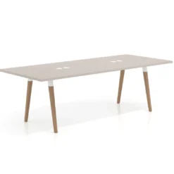 Mesa de reuniones rectangular Arki, gran formato, patas de madera