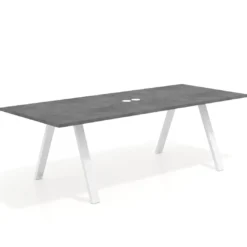 Mesa de reuniones rectangular UvePro fondo 100cm, estructura blanca