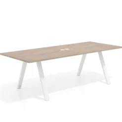 Mesa de reuniones rectangular UvePro fondo 100cm, estructura blanca