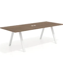 Mesa de reuniones rectangular UvePro fondo 100cm, estructura blanca