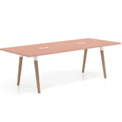 Mesa de reuniones rectangular Arki, gran formato, patas de madera