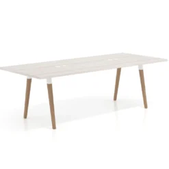 Mesa de reuniones rectangular Arki, gran formato, patas de madera