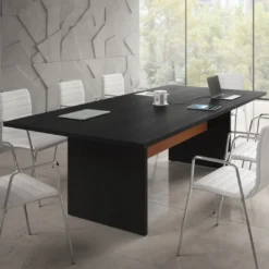 Mesa de Reuniones Rectangular Work Plus estructura bocamina