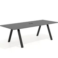 Mesa de reuniones rectangular UvePro fondo 100cm, estructura negra