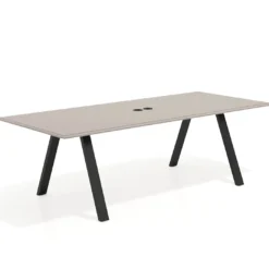 Mesa de reuniones rectangular UvePro fondo 100cm, estructura negra